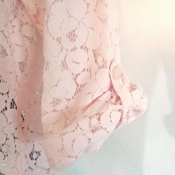**SOLD** Pink Lace NY&Co Button Down Shirt - Picture 2 of 6